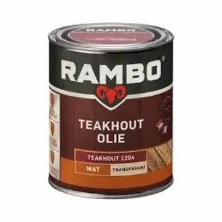 Rambo Teakhout Olie Mat Transparant - Waterafstotend - Impregneert & Beschermt - 0.75L