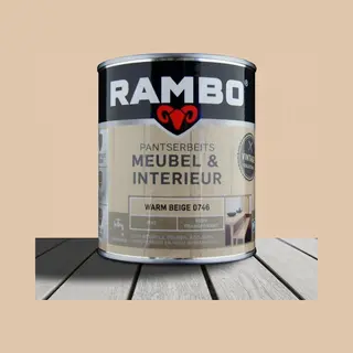 Rambo Pantserbeits Meubel & Interieur Warm Beige 0746 Beige - 750 Ml- Beits - Transparant - Binnen - Mat -