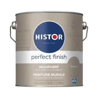 Histor Perfect Finish Muurverf Mat - Perfecte Dekking - Geurarm - 2.5L - Discover - Beige