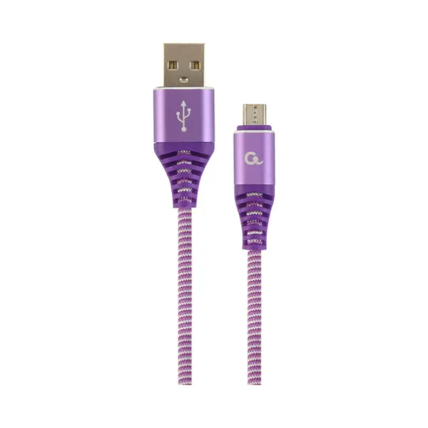 Cablexpert Cc-USB2B-Ammbm-2M-Pw Usb-kabel Usb 2.0 Usb A Micro-Usb B Paars, Wit thumbnail