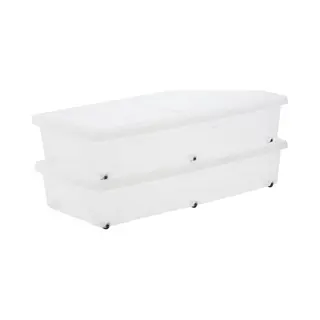 Iris Clearbox - Opbergbox Onder-het-bed - 35L Met Wielen - Set Van 2 (2 Stuks)