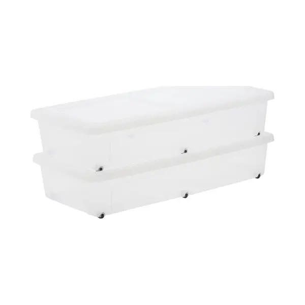Iris Clearbox - Opbergbox Onder-het-bed - 35L Met Wielen - Set Van 2 (2 Stuks) thumbnail