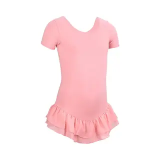 Avento Balletpakje - Korte Mouw - Ingwerkt Rokje - Licht Roze - Maat 116