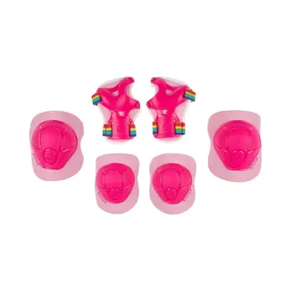 Nijdam Skate Beschermset Kinderen - Pink Rainbows - Roze/Wit - S