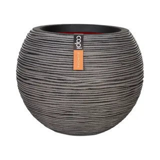 Capi Europe - Gefäß Kugel Rib Nl - 62x48 - Anthrazit - Öffnung Ø40 - Blumentopf Für Den Innen- Und Außeneinsatz - Made In Holland - KOFZ271