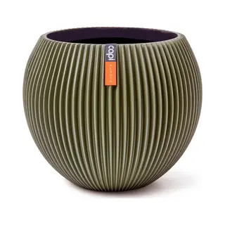 Capi Europe - Vaas Bol Groove Colours - 22x18 - Groen - Opening Ø16 - Bloempot Voor Binnen - 5 Jaar Garantie - BGVGN103