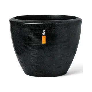Capi Europe - Bloempot Bol Arc Granite - 60x48 - Zwart - Bloempot Voor Binnen En Buiten - Beschikbaar In Xl Formaten - Breukbestendig - 100%