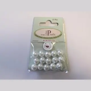 Hobby & Crafting Fun Glass Pearls, Round, 10mm, White, 15pcs