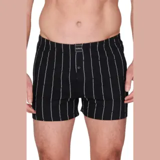 Suaque/Ginosanti Wijde Heren Boxershort - Streep - Losse Heren Boxershort Katoen - Xxxl - Zwart