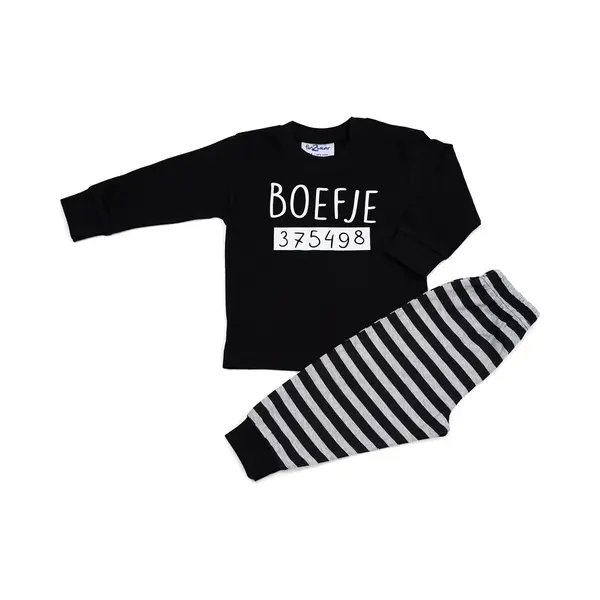 Fun2Wear - Pyjama Boefje - Zwart - Maat 80 - thumbnail
