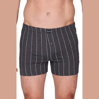 Suaque/Ginosanti Wijde Heren Boxershort - Streep - Losse Heren Boxershort Katoen - Xl - Antracite