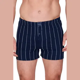 Suaque/Ginosanti Wijde Heren Boxershort - Streep - Losse Heren Boxershort Katoen - Xxxl - Blauw