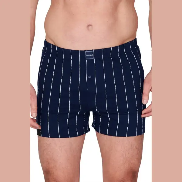 Suaque/Ginosanti Wijde Heren Boxershort - Streep - Losse Heren Boxershort Katoen - Xxxl - Blauw thumbnail
