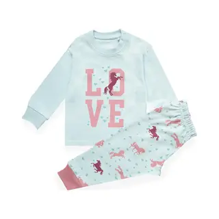 Frogs And Dogs - Horse Aqua F&D Pyjama | Aqua Meisjes Jongens - Katoen - Maat 62