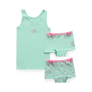 Fun2Wear Funderwear Meisjes Setje Tiger - Onderbroek & Hemdje - Boxershorts - Roze - Groen - Paars - 110
