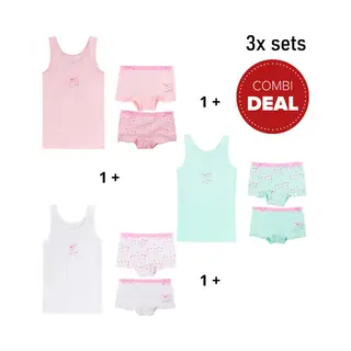 Funderwear - Kleuter/kinder/tiener - Ondergoed Sets - Meisjes - Alpaca - 3 Sets - Maat 116/122