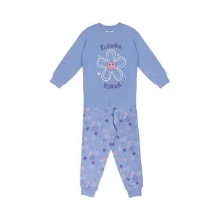 Fun2Wear - Pyjama Flower Power | Lavender Blue Meisjes Jongens - Katoen - Maat 74
