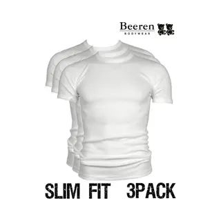 Beeren | T-Shirt | Ronde Hals | Maat Xxl | 3-Pack | Wit | Slim Fit