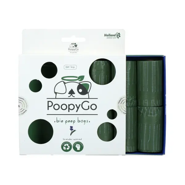 PoopyGo - Bio Poop Bags Holland Animal Care PoopyGo - 120 Environmentally Friendly Poo Bags With Lavender Scent - 1 Piece thumbnail