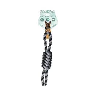 Floss Toss Extreme Rope Tugger - 61 Cm - Zeer Stevig En Veilig Hondenspeelgoed – Hondentouw Van Gerecycled Katoen – Grijs Trektouw - Ø 10 Cm -