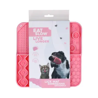 Eat Slow Live Longer Likmat - 21 X 21 Cm - Snuffelmat - Anti-schrok Mat - Slowfeeder Honden En Katten - 100% Siliconen - 4 Patronen -