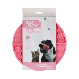 Eat Slow Live Longer Likmat Cirkel – Ø21 Cm – Snuffelmat – Anti-schrok Mat – Slowfeeder – Afleiding – Honden En Katten - 100% Siliconen