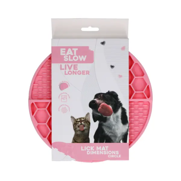 Eat Slow Live Longer Likmat Cirkel – Ø21 Cm – Snuffelmat – Anti-schrok Mat – Slowfeeder – Afleiding – Honden En Katten - 100% Siliconen thumbnail