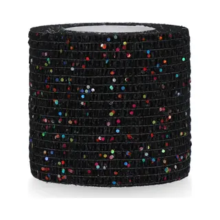 Holland Animal Care Excellent - Bandage Animal - Bandage Für Tiere - Selbstklebend - Elastisch - 5 Cm X 2.3-4.5 M - Glitter - Schwarz