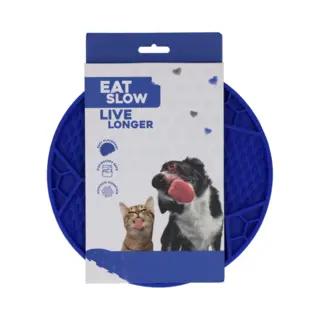 Eat Slow Live Longer Likmat - Ø 22 Cm - Slowfeeder Honden En Katten - Anti Schrok - Voermat - Likvoerbak - Voor Nat Voer En Brokken -