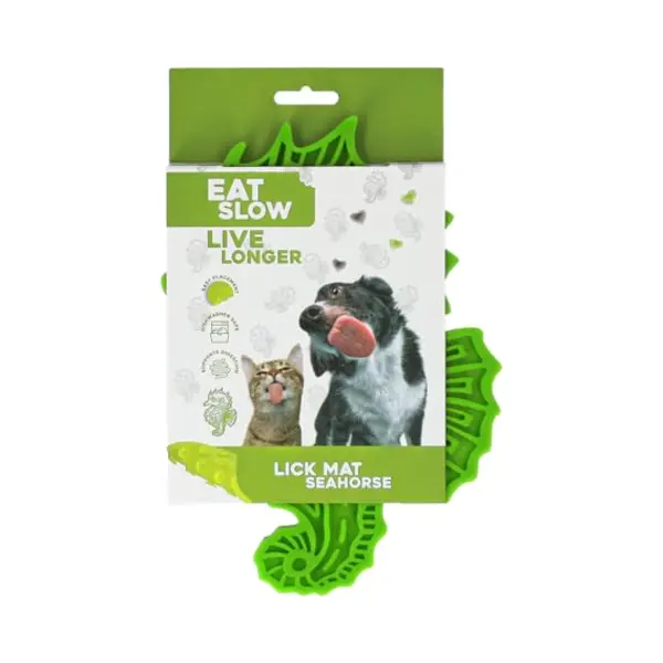 Eat Slow Live Longer Likmat Zeepaard - 22 X 16.5 Cm - Snuffelmat – Anti-schrok Mat – Slowfeeder – Afleiding – Honden En Katten – Voor thumbnail