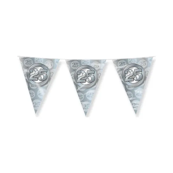 Paper dreams Paperdreams Slinger - Jubileum 25 Jaar Getrouwd Vlaggetjes - Feestversiering - 10m - Dubbelzijdig thumbnail