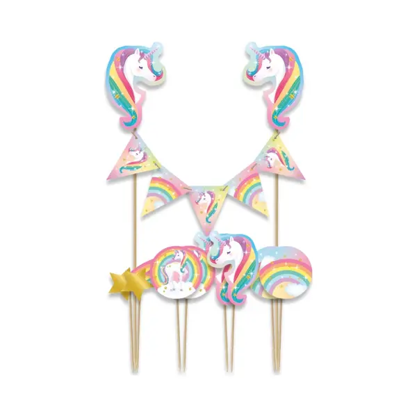 Paper dreams Paperdreams - Taartdecoratie Set Unicorn - 9 Stuks thumbnail