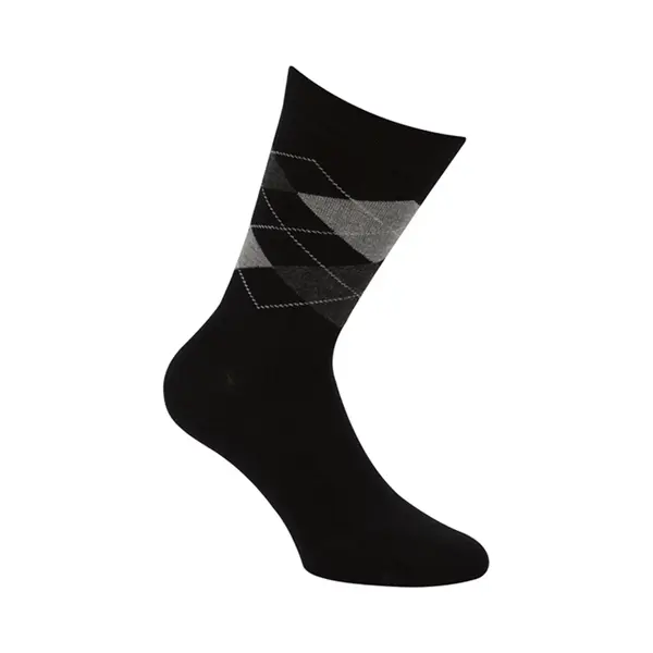Boru Bamboo - Nette Sokken - Zwart - 35-38 - Bamboe Sokken - Geruit - Naadloos - Ademend - Unisex - 2325 thumbnail