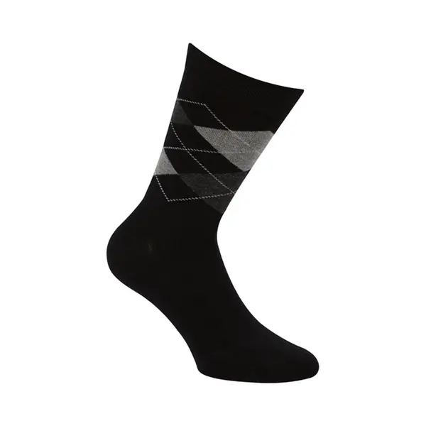 Boru Bamboo - Nette Sokken - Zwart - 39-42 - Bamboe Sokken - Geruit - Naadloos - Ademend - Unisex - 2325 thumbnail