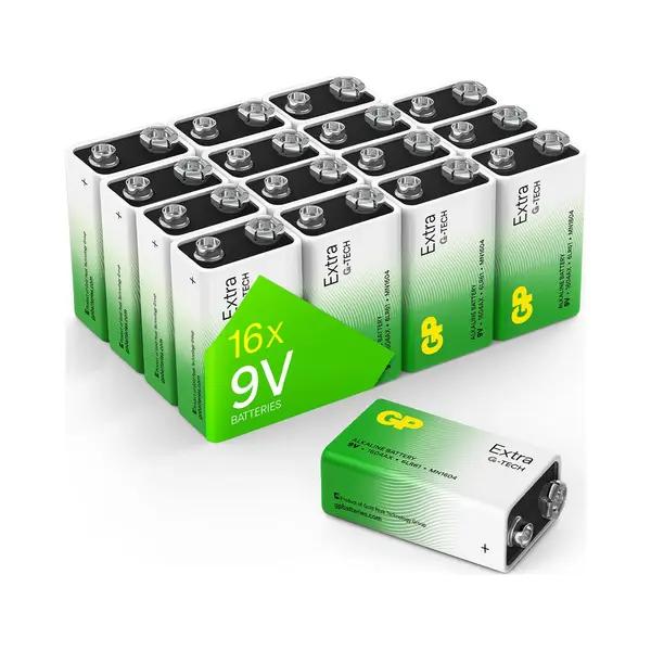 Gp Extra Alkaline 9V Blockbatterie Longlife | 16 Stück Blockbatterien 9 Volt Longlife, Leistungsstark Und Auslaufsicher Mit Neuer G-Tech-Technologie thumbnail