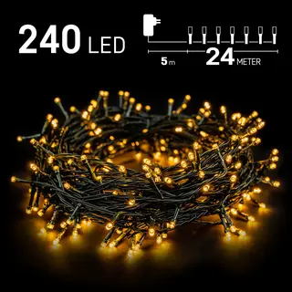 Emos Kerstverlichting Buiten - 24 Meter 240 Led - Warm Wit - Lichtsnoer - IP44 Stekker Met Timerfunctie - Kerstboomverlichting - Geschikt Voor Binnen En