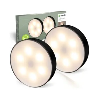 Brendz Ronde Led-kastverlichting, Touch-bediening, Usb-C-oplaadbaar, Dimbaar, Magnetisch, 2 Stuks, 3 Kleurtemperaturen, Led-lamp, Batterij,