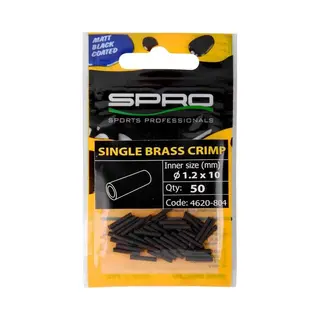 Spro Matt Black Single Brass Crimp - 50 Quetschhülsen, Durchmesser, 1.00mm