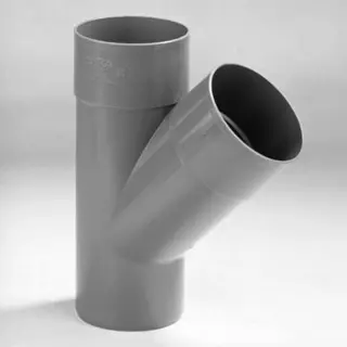 Dyka T-stuk 2x Mof 1x Spie 45° Pvc Grijs Keurmerk BRL2012 70mm