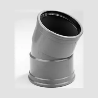 Dyka Bocht 2x Manchet 22.5° Klasse 41 Pvc Grijs Keurmerk BRL52100/BRL52200 110mm