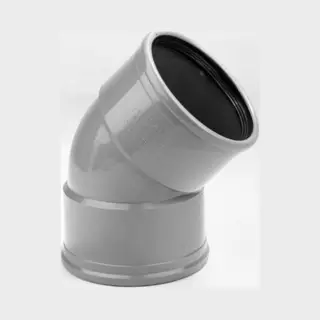 Dyka Bocht 2x Machet 45° Klasse 41 Pvc Grijs Keurmerk BRL52100/BRL52200 110mm