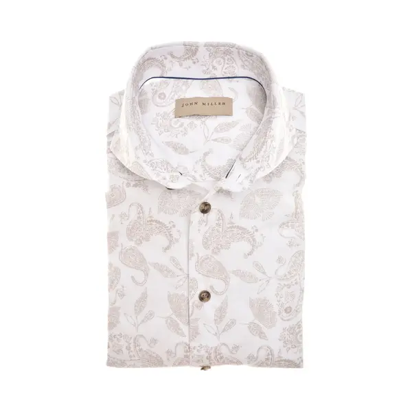 John Miller Hemd Paisley Print Beige - Größe 42 thumbnail