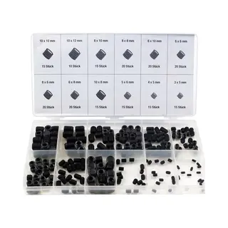 Dragon Tools Dragon-Tools Assortiment Stelschroeven - 200 Stuks - Metrische Maten - Inbus Borgschroeven - Staal