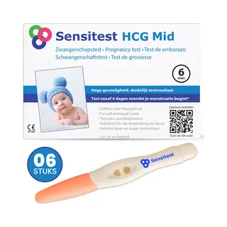 Sensitest Zwangerschapstest Midstream – 6 Stuks – 25 Miu/ml – Test Vanaf 4 Dagen Vóór Menstruatie – Uitslag In 5–10 Minuten – Inclusief