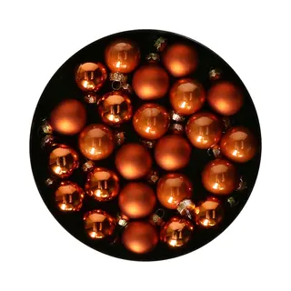 Othmar Decorations Mini Kerstballen - 24x St - Mandarijn Oranje - Glas - 2, 5 Cm