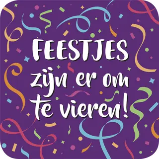 Touché Cards Bv 30x Luxe Bierviltje/Onderzetter Feest, Paars - Feest - Themafeest - Versiering - Verjaardag