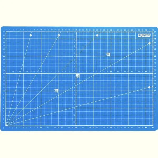 Desq® Professionele Snijmat - 30 X 45 Cm - Dubbelzijdig Bedrukt - 5 Laags - A3 - Zelfherstellend - Blauw thumbnail