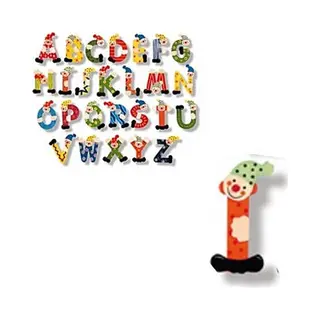 simply for kids Houten Naam Letter Clown, I Kleur Rood