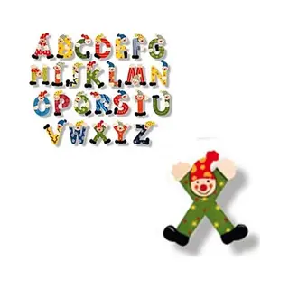 simply for kids Houten Naam Letter Clown, X