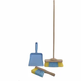 Bursten Bauer 3-delige Kinder Bezemset Blauw - Licht Blauw Bezem Ca. 49 Cm.